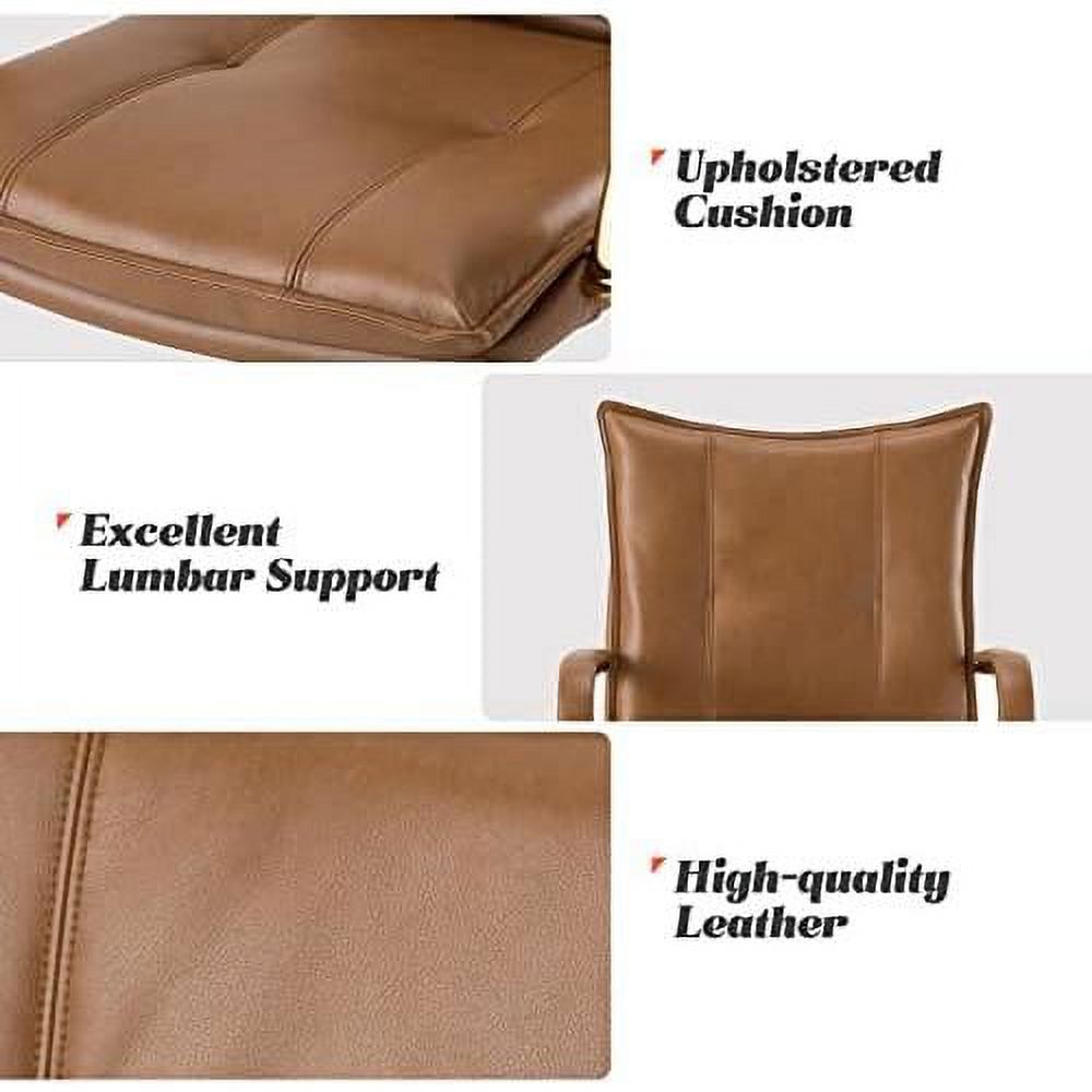 Camel Faux Leather Adjustable Swivel Office Desk Chair L7543
